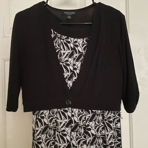 Perceptions black floral dress size M